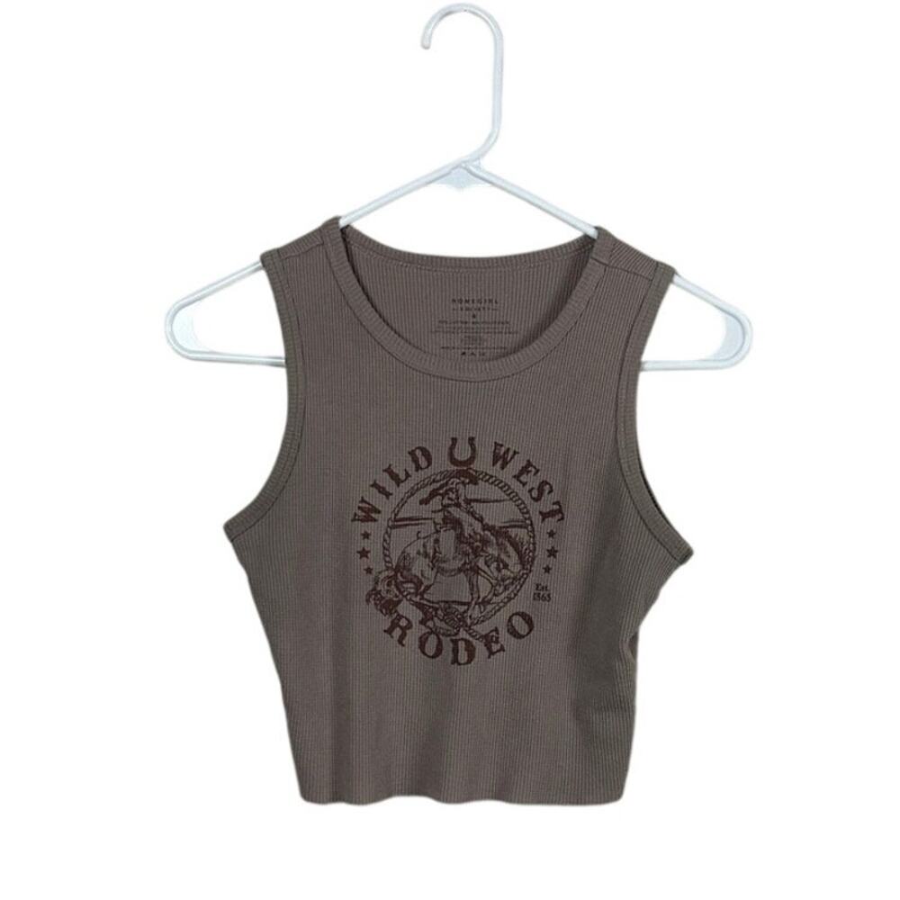 Homegirl Rodeo Wild West Brown Tank size S